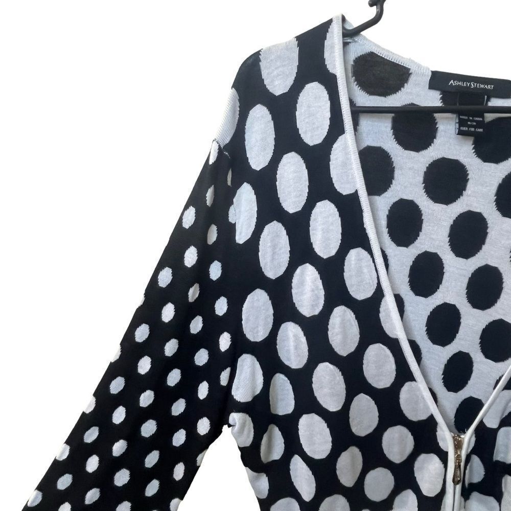 Ashley Stewart Polka Dot Cardigan Sweater Sz 18/20 - Picture 2 of 4
